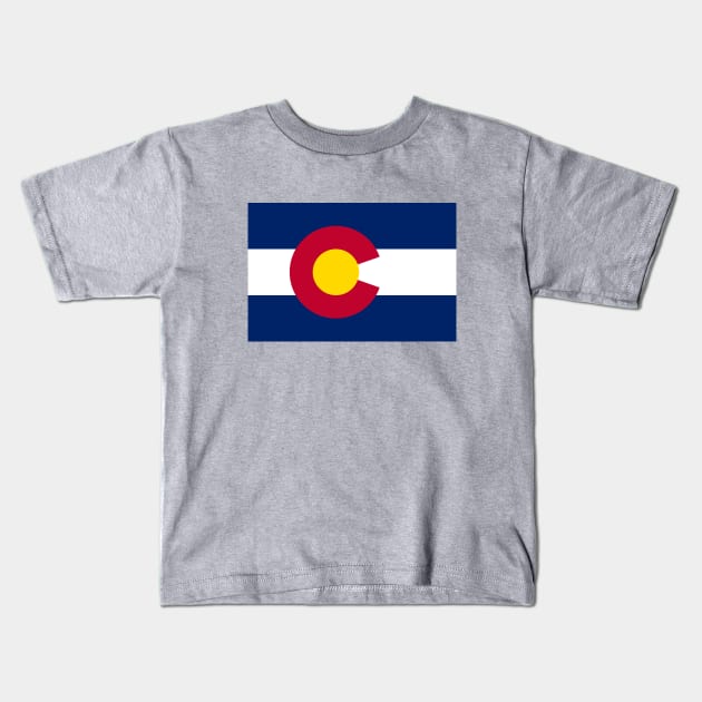 Flag of Colorado Kids T-Shirt by brigadeiro